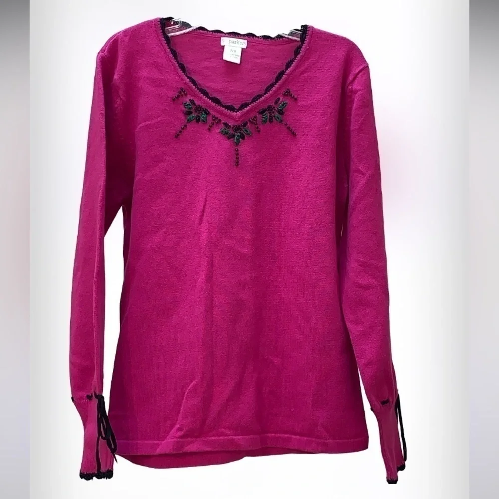 Casey Parker by Hartstrings Girls Embellished V-Neck Knit Sweater NWT